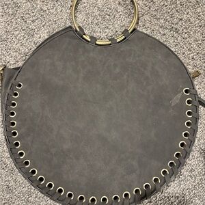 Anthropologie Gray Circular Handbag